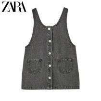  ZARA new baby girl and young children snap denim sundress 03336551800