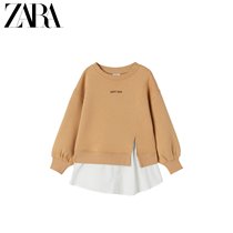 ZARA new childrens clothing girls stitching sweater 02795712450