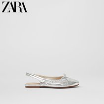 ZARA new childrens shoes girls silver dew dance ballet shoes 12543730092