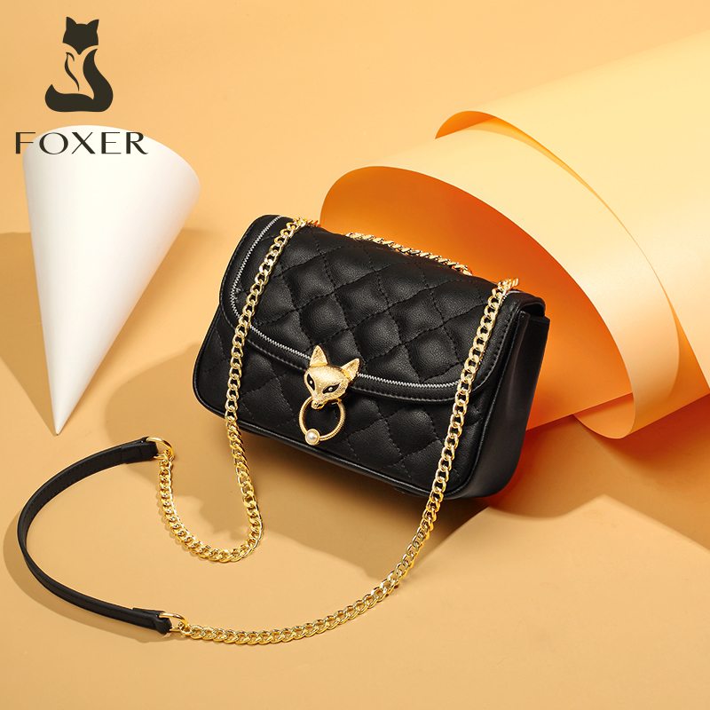 Golden Fox Small Bag Women's Lingge Chain Bag Brand 2023 New Fashionable and Elegant Women's Bag Single Shoulder Crossbody Bag Trend