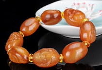 Natural authentic Yunnan Huanglong Jade eight immortals jade bracelet Mens and womens jade jade hand string hand ornaments with certificate