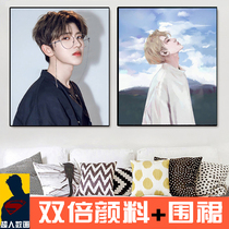 Digital oil painting Cai Xukun decompression diy oil color painting character Star adult hand-painted living room decoration painting