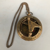  Antique antique bronze collection pure brass pocket watch compass folk thrift old object collection