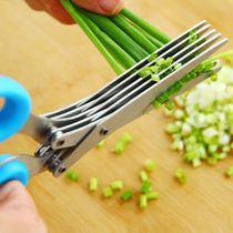 Multilayer kitchen multifunction stainless steel five layers of shallot scissors Leek Cilantro Leeks Cilantro Chonion Knife Shredded Paper Shredded