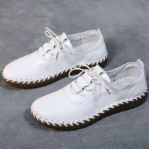 Autumn new Taiji shoes womens comfortable first layer cowhide practice shoes thickened beef tendons Tai Chi sports shoes morning shoes