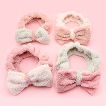 New pineapple grid hair band wide edge bow headband face mask Yoga hair band headdress sweet and cute