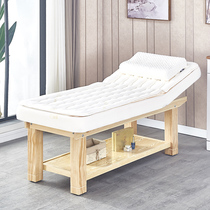 New latex solid wood beauty bed beauty salon special massage bed with chest hole pattern embroidered ear bed beauty eyelash Electric