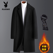 Playboy wool coat men long winter cashmere trench coat men Business casual woolen coat men