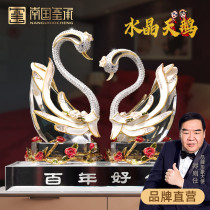 Wedding gifts for newcomers Crystal swan ornaments a hundred years of good wedding room decoration customized wedding gifts