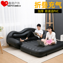 Inflatable sofa bed Double household outdoor folding air cushion bed Lazy sofa Inflatable bed thickened inflatable Chaise longue
