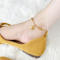 Vietnam sand gold anklet female fashion temperament 2021 new non-fading ins niche design Bell Net red blessing word
