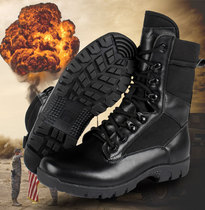  Summer new ultra-light combat boots Marine boots special training shoes Outdoor high-top training shoes labor insurance shoes Black mens boots