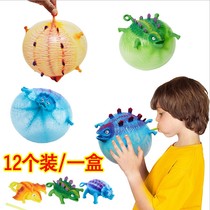 Amazon hot sale New strange toy TPR can blow animal vent toy inflatable dinosaur wave ball