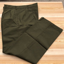 87 Lu Xia pants full hair fan Li Ding single pants military green button placket old army pants middle-aged loose wool pants