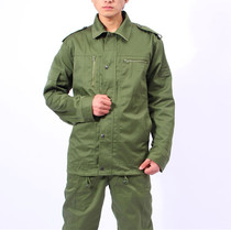 Old polyester card overalls set 87-style military green winter training uniforms multi-pocket military fan pants field set strong wear-resistant