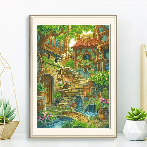 Летняя прелюдия Новый Cross Stitch 2023 Линейная вышивка простая гостиная спальня простая пастырская пейзажа ручная вышивка ручной работы