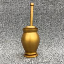 Brass trumpet pot mortar bowl pure copper stone mortar jar pestle pot pestle antique bronze pharmacy ornaments