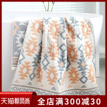 Cotton gauze bath towel Adult household water absorption quick-drying is not easy to lose hair Cotton mens large towel Summer women