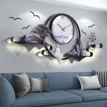 New Chinese large decorative wall clock Living room background wall household clock wall silent wall clock Metal creative clock