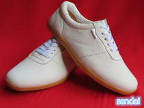Three generations of Tai Chi shoes martial arts shoes all white head layer soft cowhide practice shoes cowhide leather cowhide bream spring summer and autumn