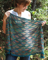 Flying Fish - stick needle shawl weaving translation illustration non-finished product
