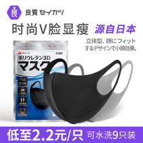 Japanese mask female male tide sex goddess fashion star Winter windproof cold black sponge Net red same model