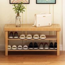 Shoe rack simple household shoe cabinet economical space-saving shoe bench dust-proof multi-layer door solid wood can sit small shoe rack