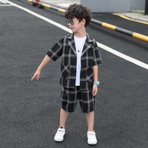 Boys dress childrens small suit host suit summer suit summer suit summer suit British style piano performance