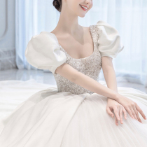 (Cloud) French main wedding dress 2021 New satin light dress court style Senior wind small man 2020