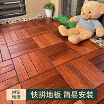 Balcony anticorrosive wood floor pasted pineapple grid plastic wood splicing ecological wood outdoor courtyard terrace outdoor solid wood DIY