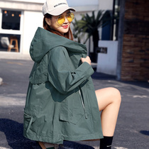 2021 new spring and autumn Korean chic casual loose tooling small man windbreaker women long Net red coat