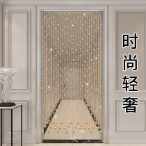 Light Lavish Beads Curtain Crystal Trim Door Curtain Home Genguan Bedroom Partition Curtain Sub-Guest Restaurant Balcony Shelter Free From Punch