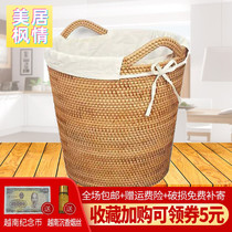 Vietnamese rattan clothes basket laundry basket dirty clothes basket rattan storage basket portable woven bucket for dirty clothes