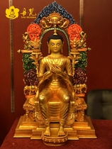 Maitreya Buddha statue Nepal full gilt painted future Buddha Qiangba Buddha fine bronze sculpture Buddha 6cm