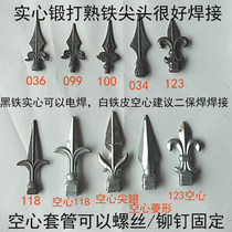 Hot sale wrought iron fittings forged pointed solid wrought iron spear tip gate gun head fence welding pointed spear