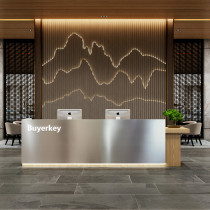 Custom stainless steel retro cashier Simple light luxury shop bar counter Company clothing store front desk reception desk