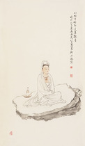 HD copy of famous calligraphy and painting Xia Jingshan white clothes Guanyin 66x114cm