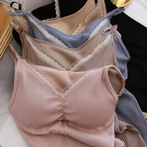 Shanny Show autumn winter thread cotton vest with chest cushion free of bra harness fever Warm Underwear Woman sashimi