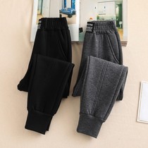 2021 new plus velvet CUHK children winter clothing casual pants one-piece vets girl sports pants autumn winter thickened pants