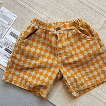 Children Summer 50% trouser Summer 2022 new children shorts Korean version of male and female baby boy light core suede casual pants