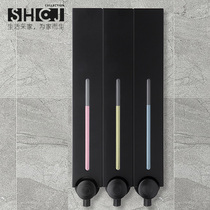 SHCJ life home Taiwan original hotel bathroom hand-press wall soap dispenser three-hole matte black model