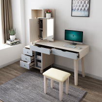 Nordic dresser Bedroom simple modern multi-function bookcase bookshelf integrated combination Computer desk Office integrated table