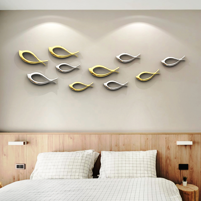 Light luxury living room bedroom background wall three-dimensional fish wall wall hanging creative modern dining room wall decorative pendant wall decoration