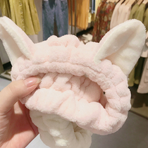 Japanese version of the three-dimensional cat ear hair band ins Korean style cute elastic hair band hair band Face wash makeup hair band