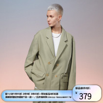  LOSTCTRL design sense solid color blazer mens casual spring and autumn temperament high-end double-breasted top long-sleeved