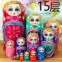 Russian characteristics 15-layer matryoshka custom lettering Chinese style creative gift wooden home decoration