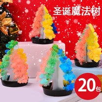 Colorful Christmas tree will open snowflakes paper tree magic watering flowering crystallization science experiment Christmas toys
