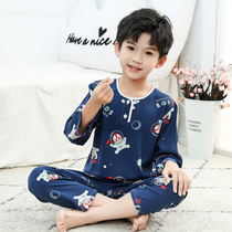 Childrens pajamas cotton summer thin baby cotton set boys and girls in the eldest children 3-5-7-9 years old home wear