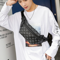 Hong Kong mens chest bag trend leisure small chest bag Street Korean shoulder bag cowhide oblique running bag New