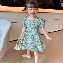 Girl dress childrens skirt 2021 New Korean childrens clothing girl baby summer dress little girl backless princess dress